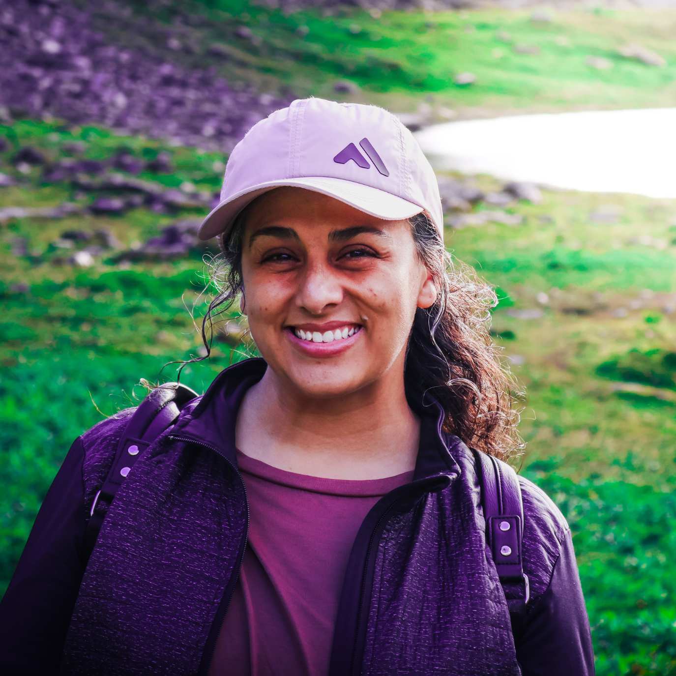 Woman Wearing Pink Baseball Cap