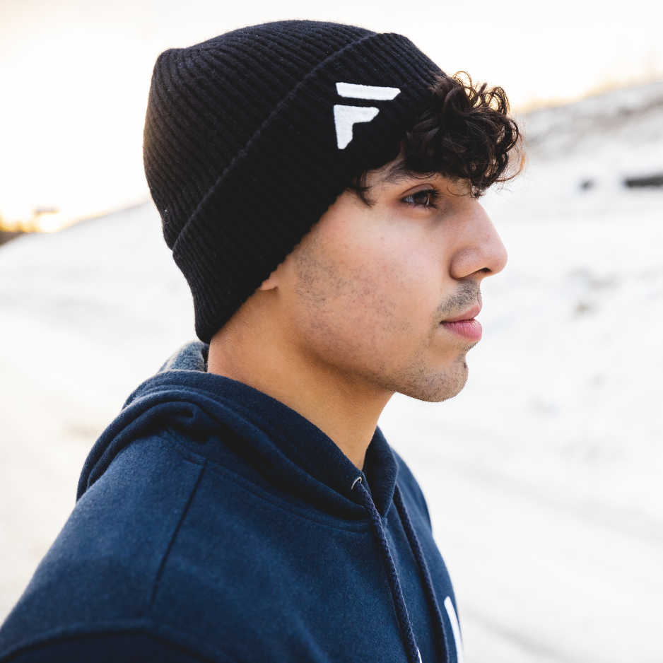 Black Merino Wool Beanie