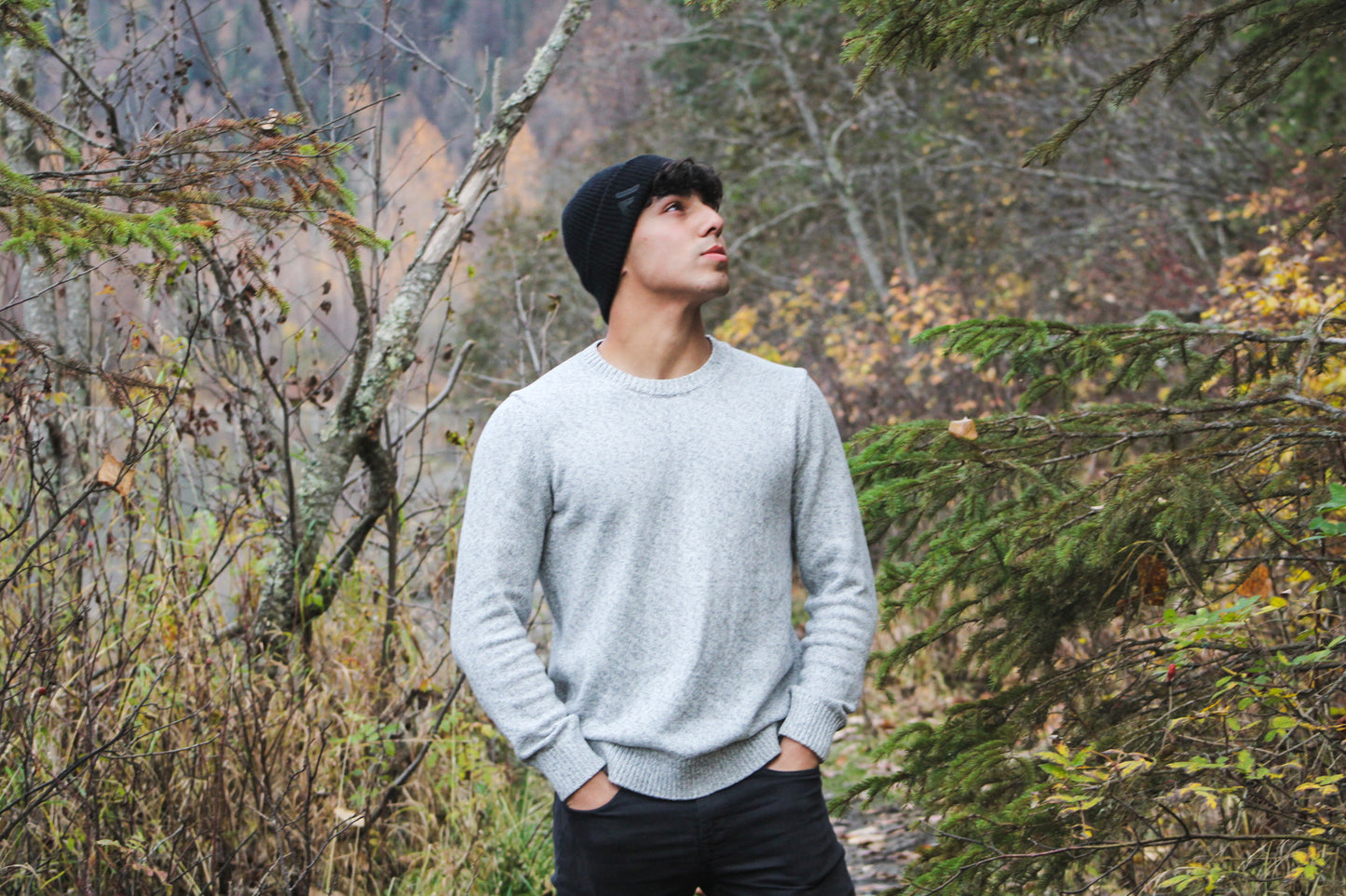 Man Wearing Coal Black Beanie