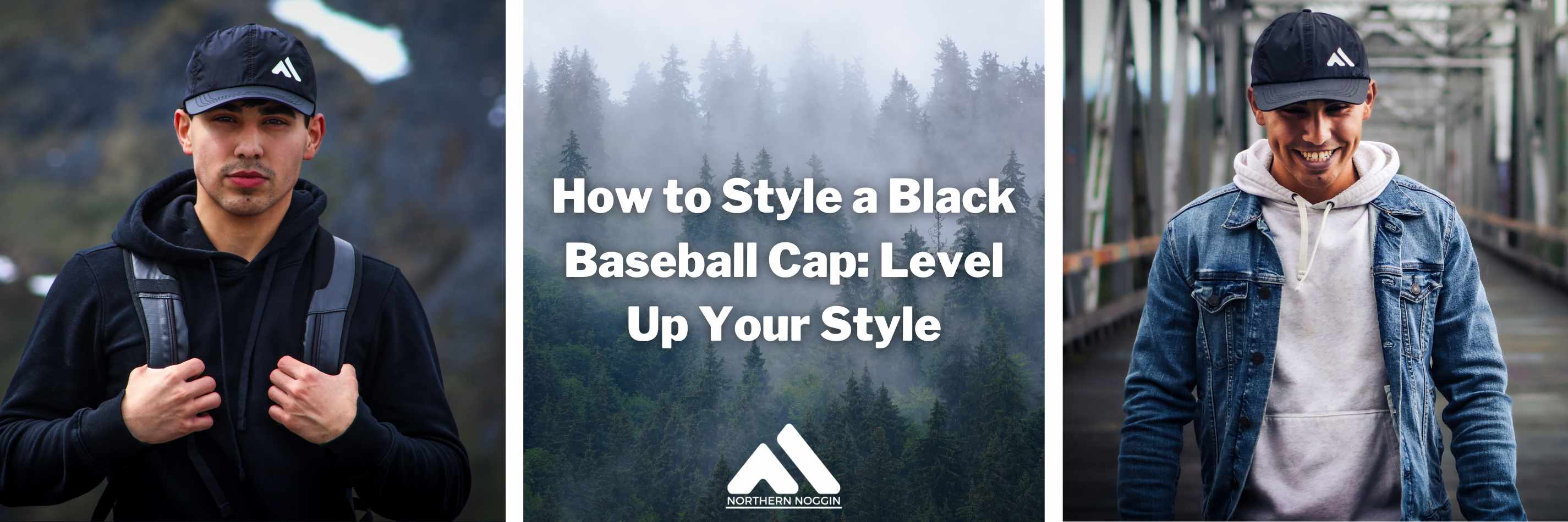 A person wearing a black baseball cap with a stylish outfit