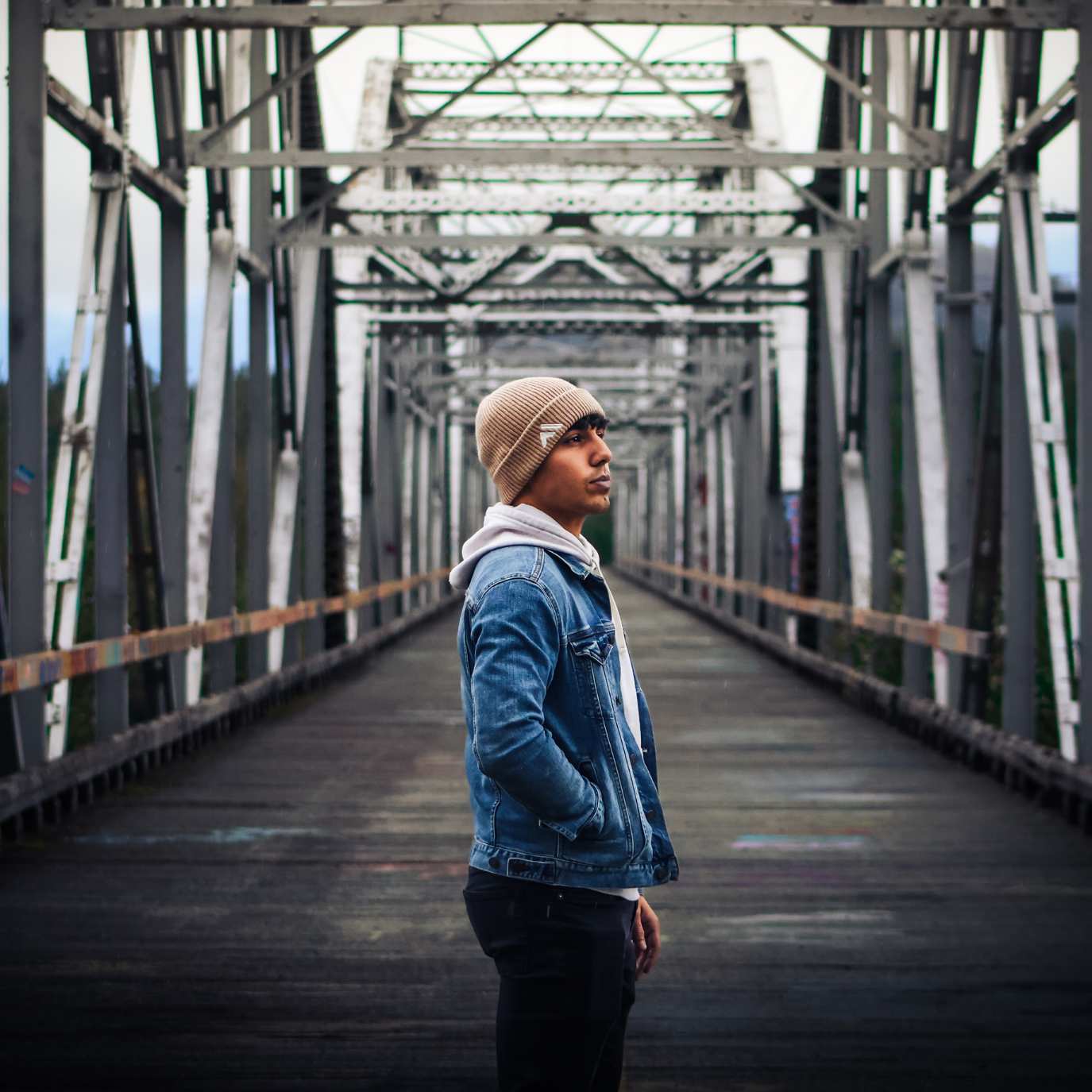 Man Wearing Tan Beanie