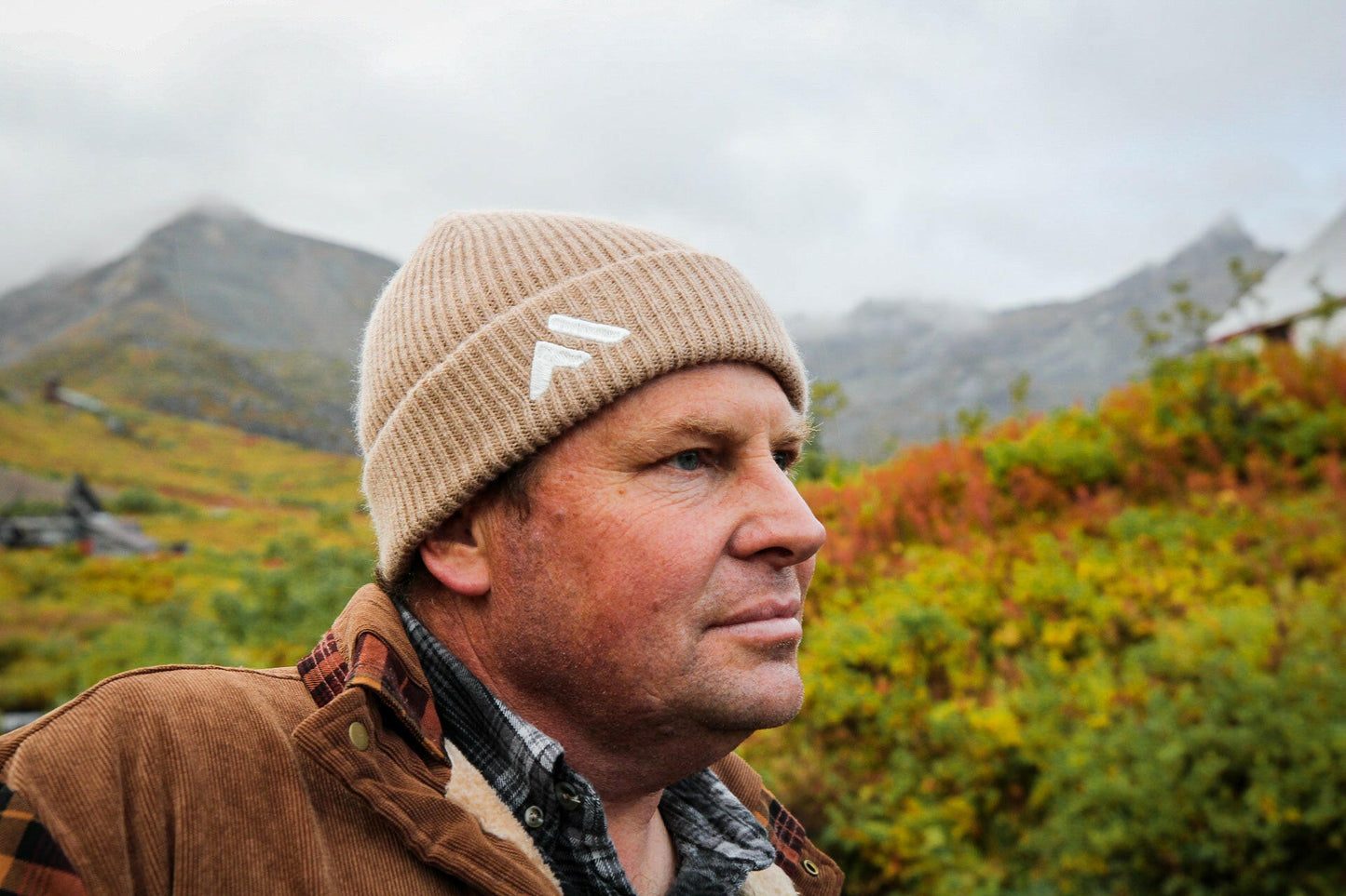 Man Wearing Tan Beanie